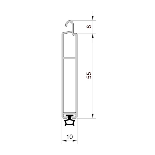 Aluminium-Endstab mit Gummidichtung